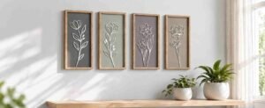 Home Decor Finds Under $50 featuring framed floral wall art and potted plants.