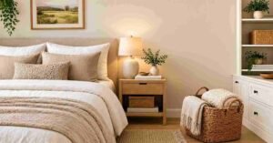 Small bedroom ideas with cozy neutral decor and smart storage.