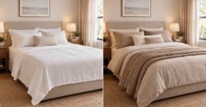 Change Sheets to Flannel Bedding for Summer to Winter Decor
